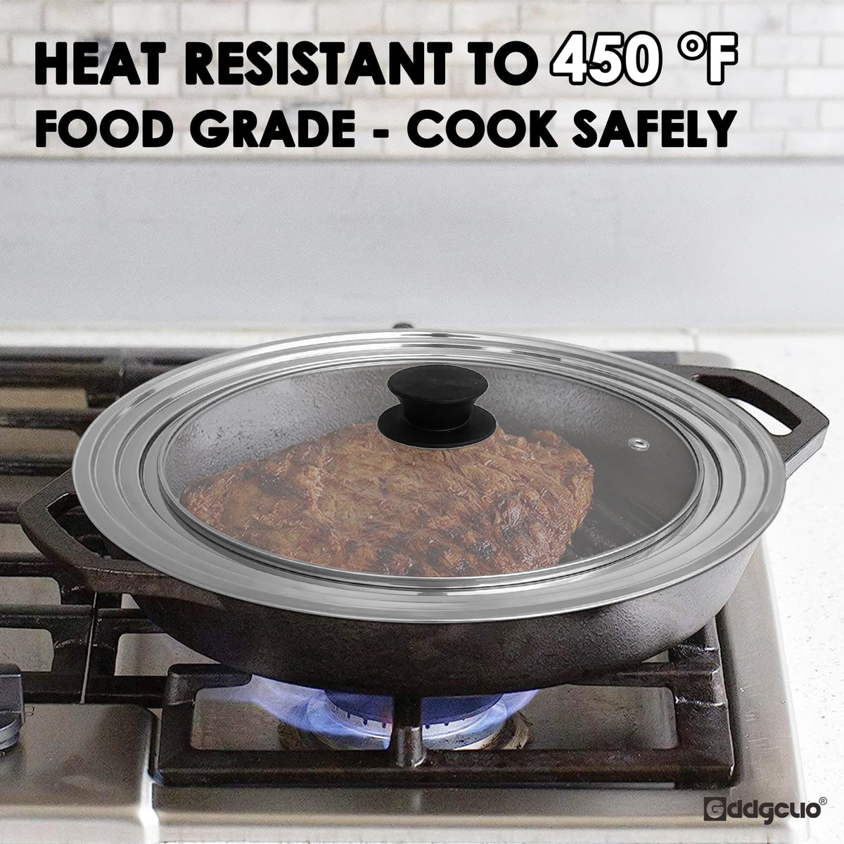 GDDGCUO universal lid silicone handle offers secure, heat-insulated grip during sauté
