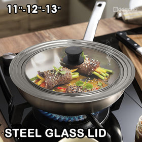 GDDGCUO universal lid with stainless-steel edge for durability and everyday use