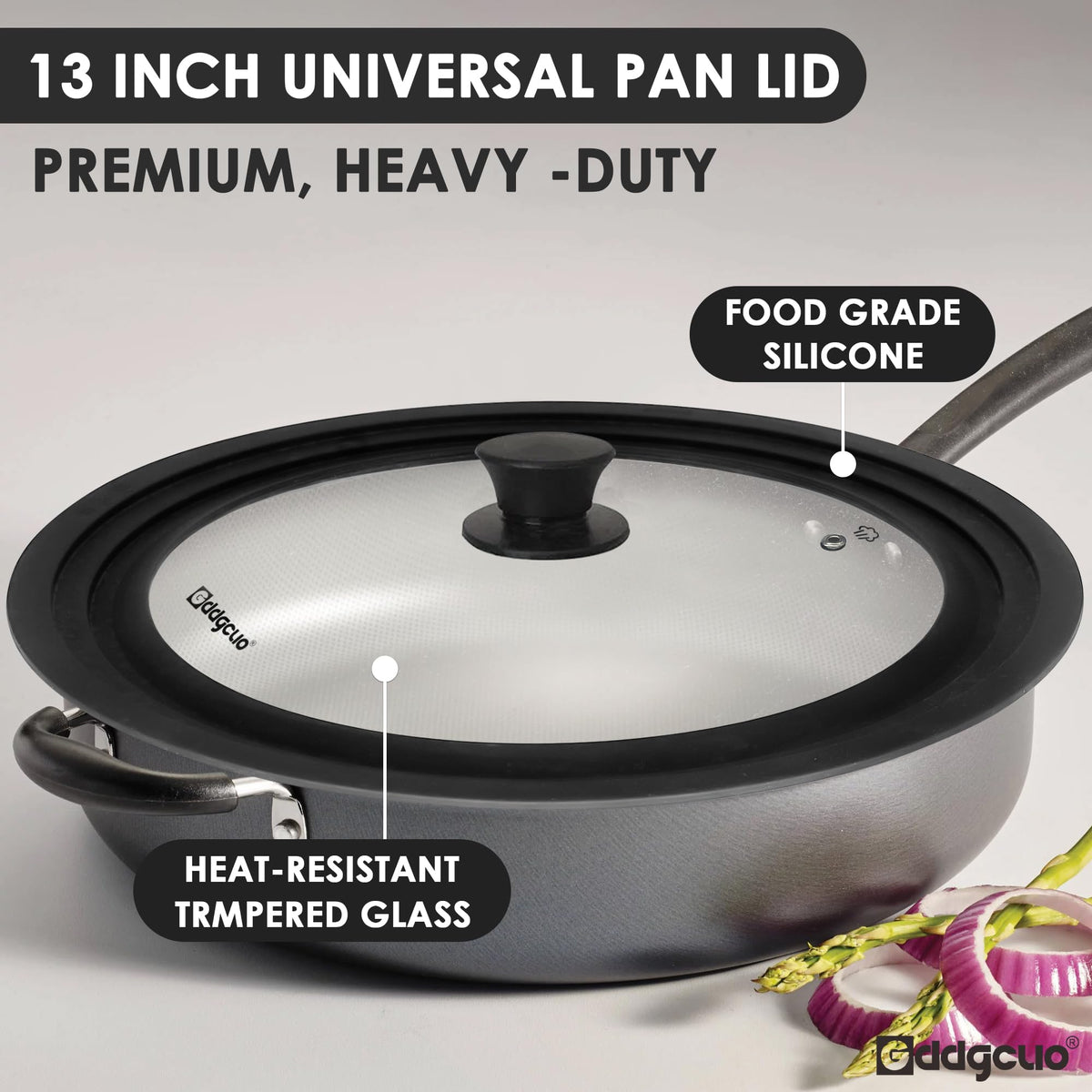 GDDGCUO pan lid glass view lets you monitor simmering safely.