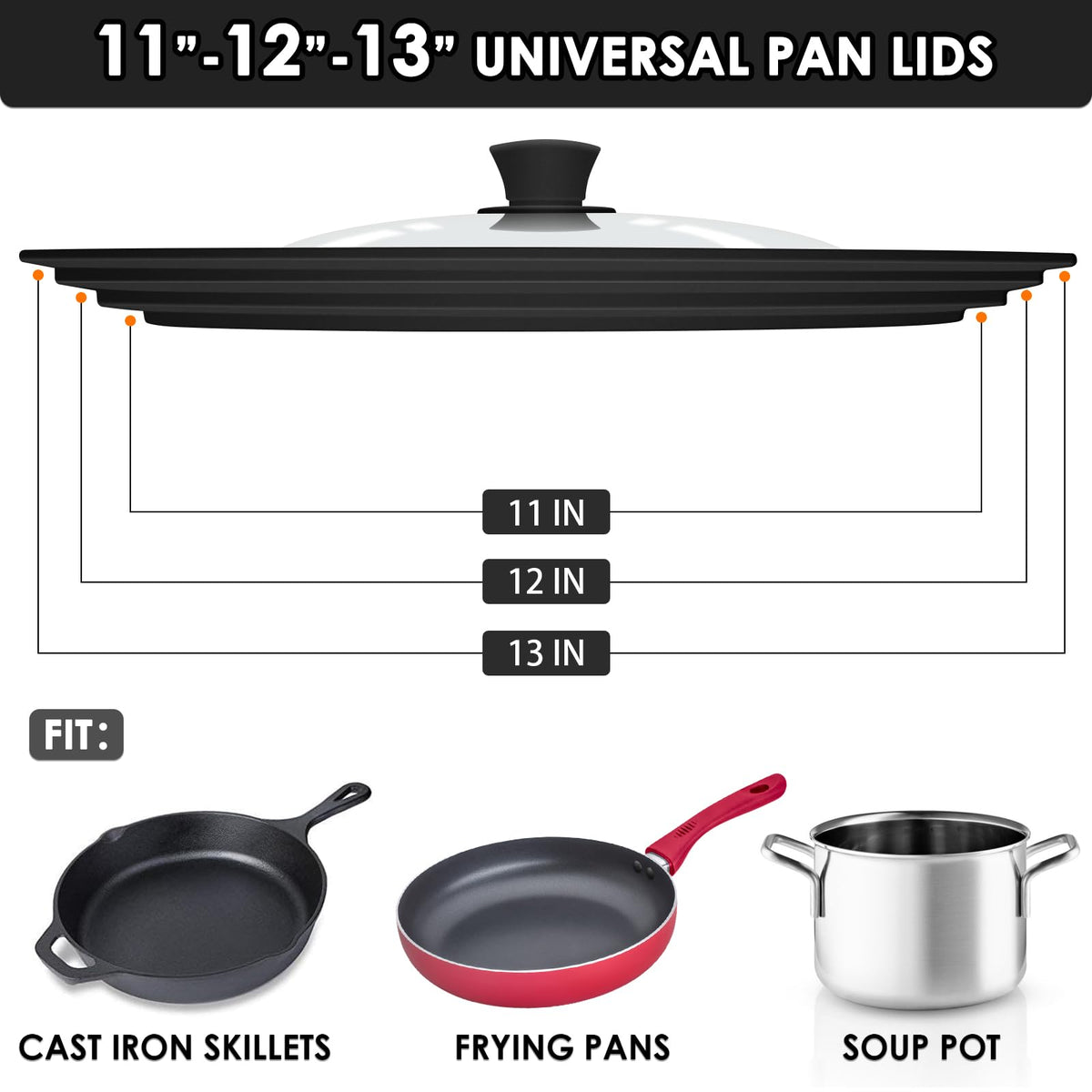 GDDGCUO lid with silicone handle provides a safe, comfortable grip.
