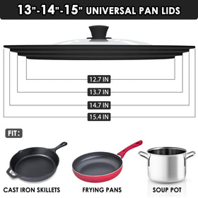 GDDGCUO universal pan lid silicone handle stays cool during cooking.