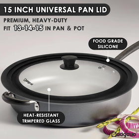 GDDGCUO universal pan lid steam vent releases moisture for better simmering.