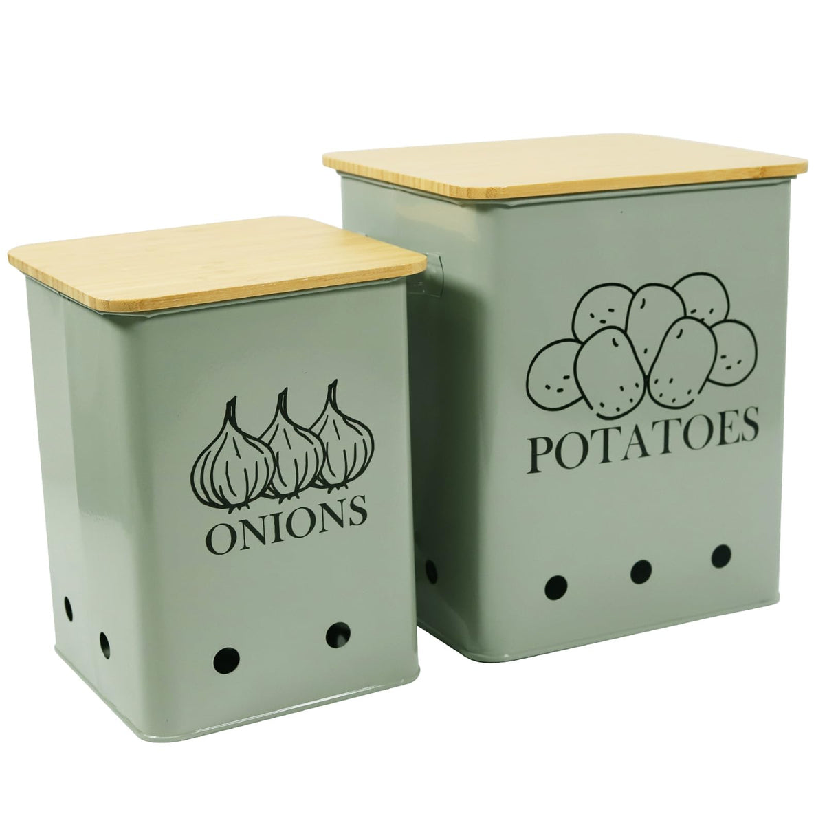 Gdfjiy kitchen storage tins front view on counter for organized produce