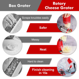 GDL cheese grater with ergonomic hand crank for easy use.