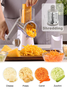 GDL rotary grater with non-slip base for stable, safe grating
