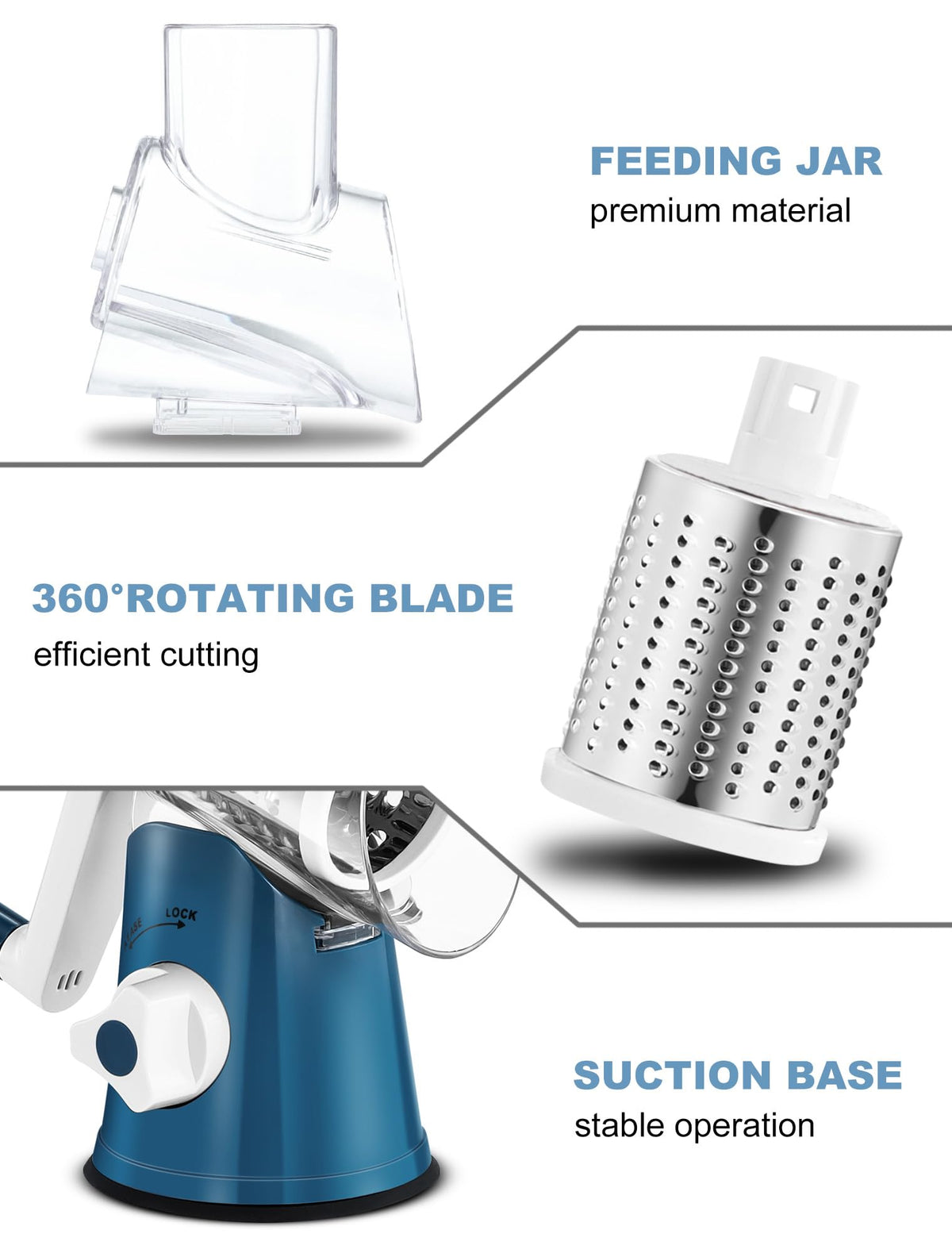 GDL detachable parts for quick, easy cleaning after cooking