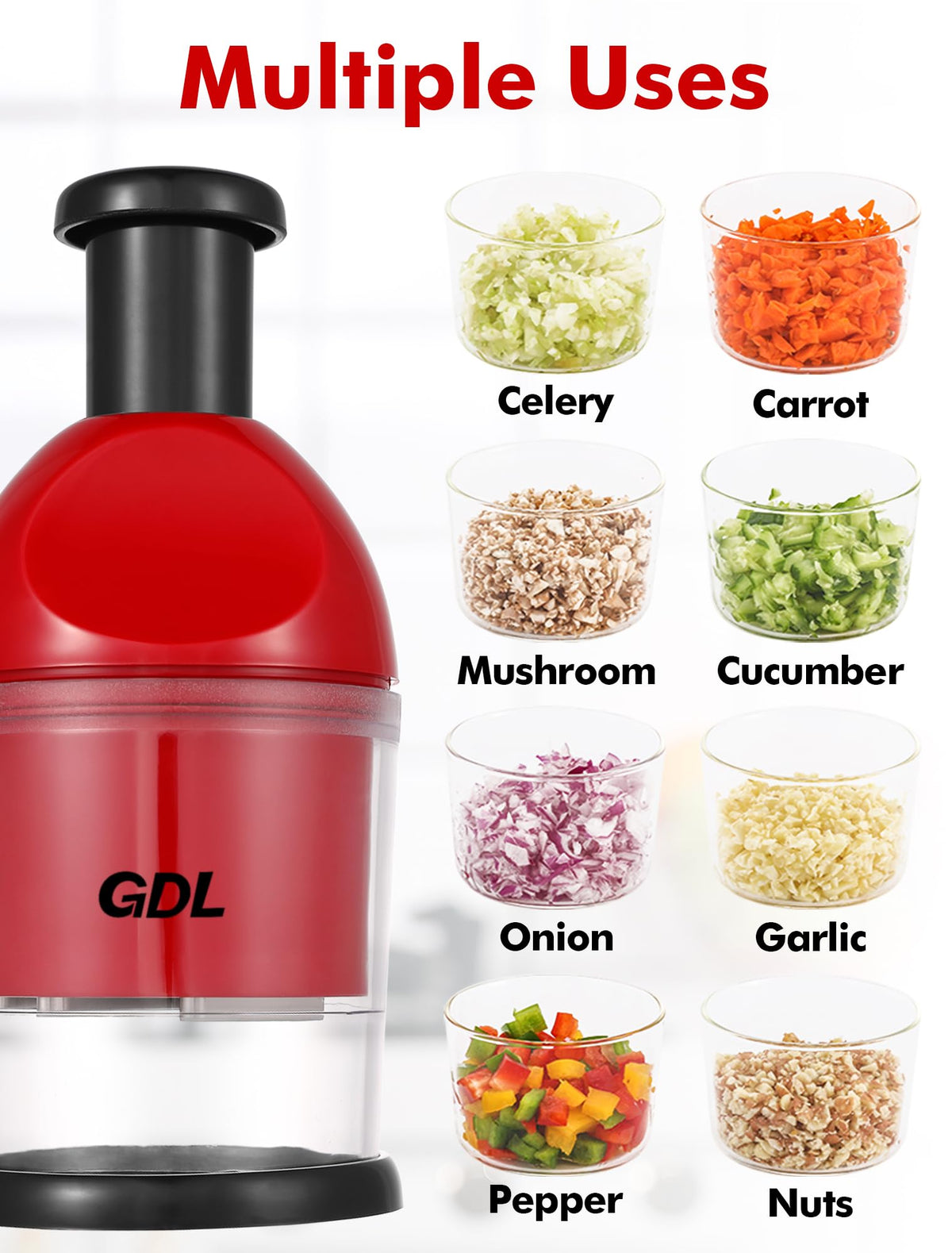Safe operation design of the GDL Food Chopper keeps fingers safe