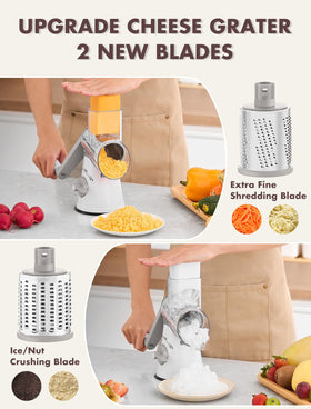 GDL Rotary Cheese Grater blade assembly close up with durable blades