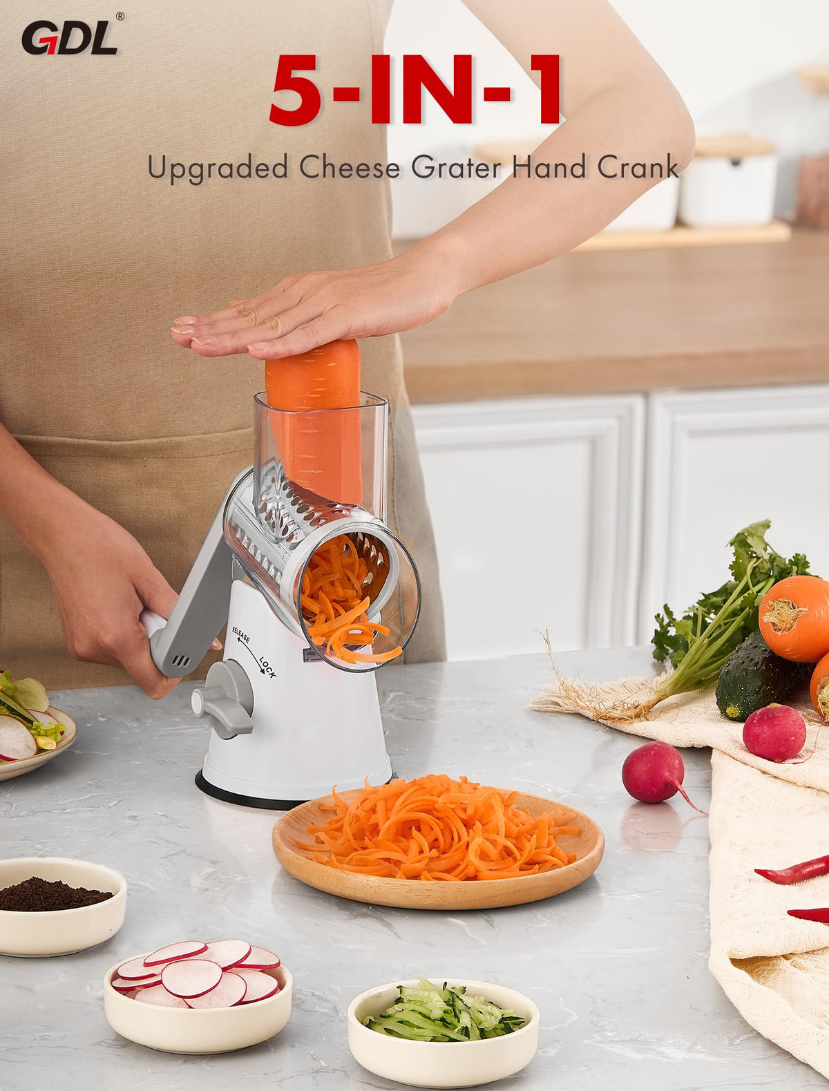 GDL Rotary Cheese Grater lock knob upgrade for secure use