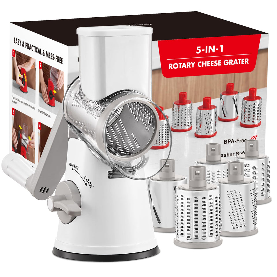 GDL Rotary Cheese Grater main unit shows versatile kitchen prep options