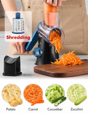 GDL rotary grater fast-cutting action saves prep time.