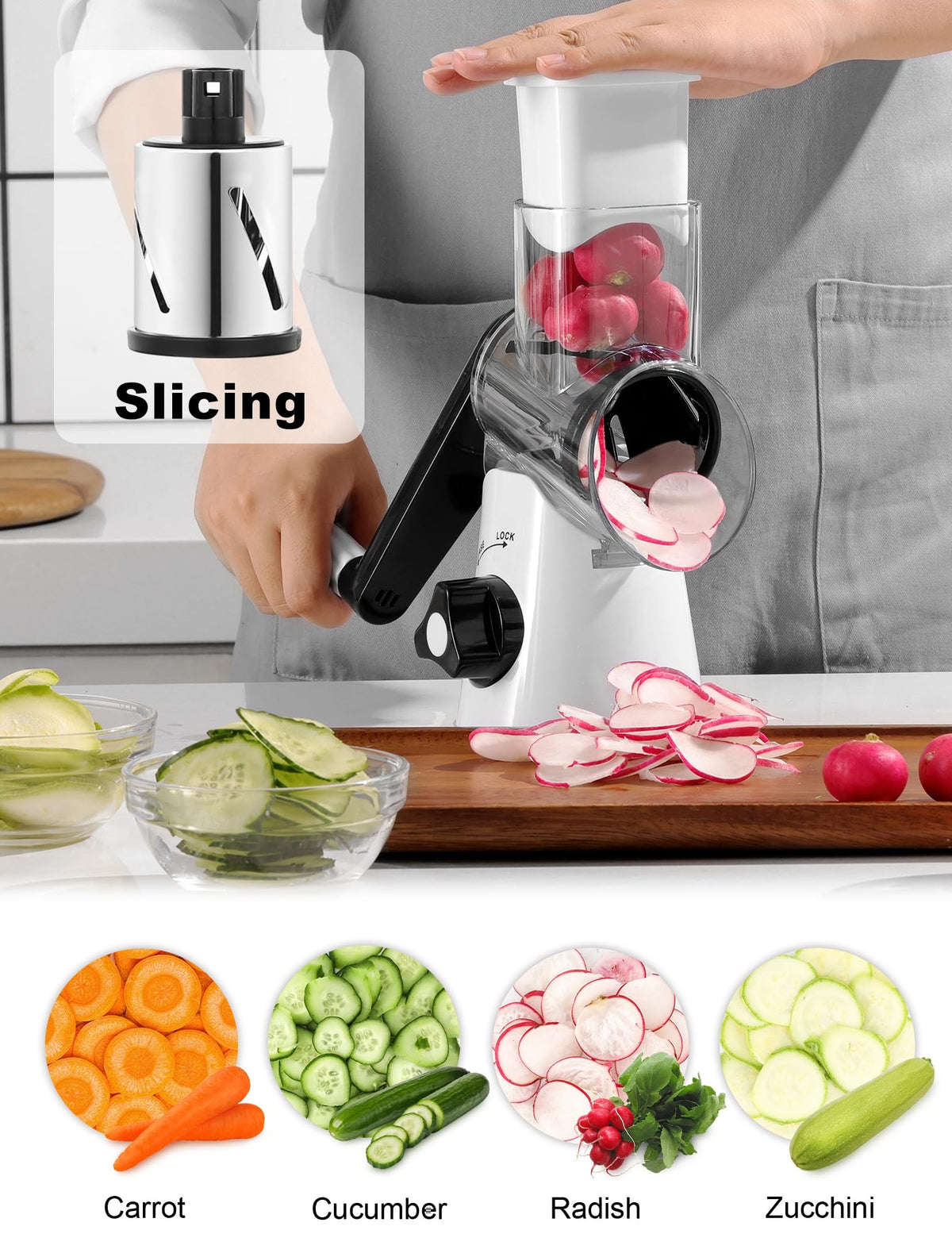 GDL three-blade drum system enables versatile slicing, shredding, and fine shredding