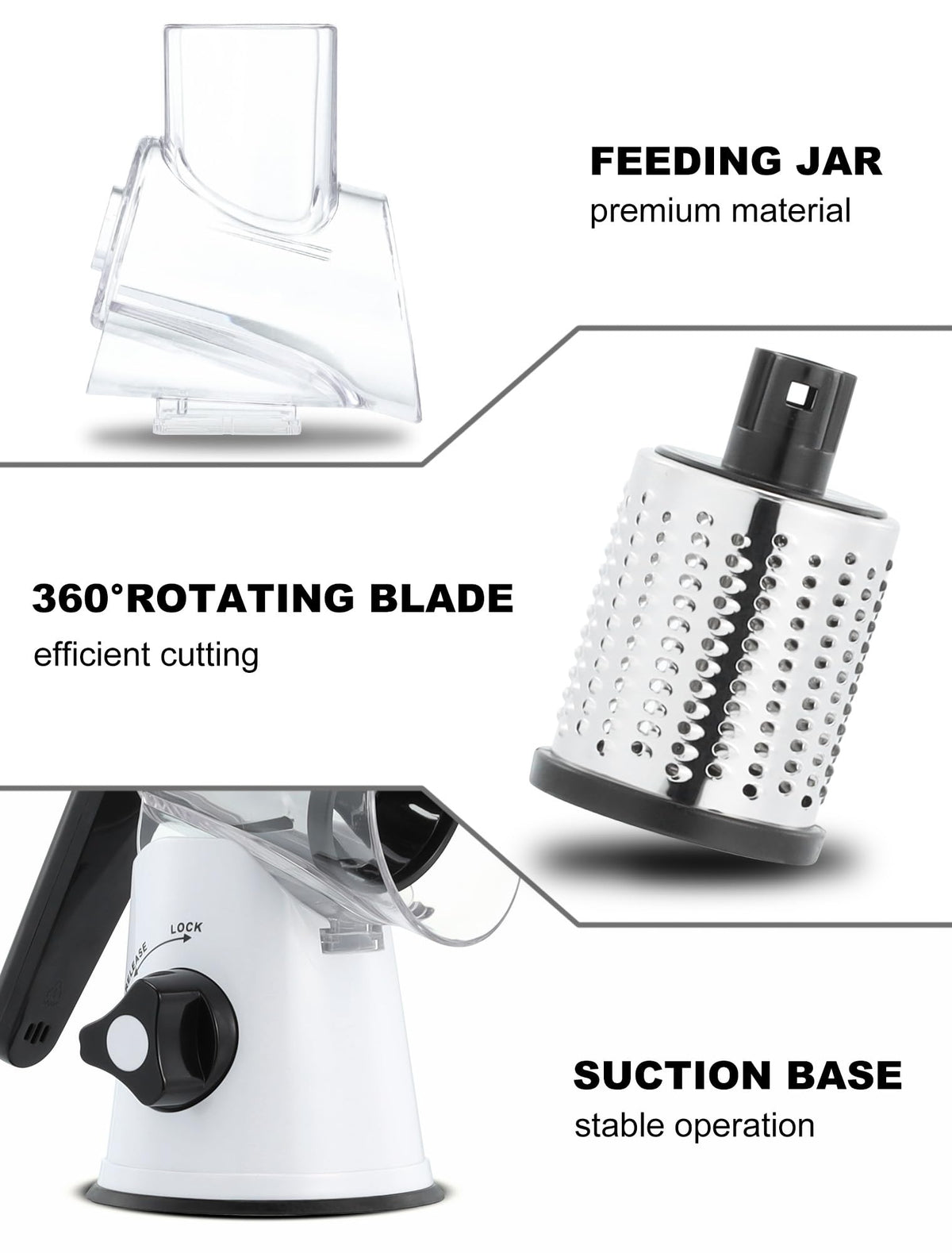 GDL vegetable slicer offers effortless shredding for zucchini, cucumber, and carrots