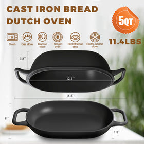 GdnWings Cast iron bread pan highlights deep-base design for even baking.