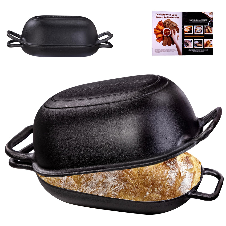 GdnWings Oval Dutch Oven 12x8 inch promotes even heat for rustic crusts.