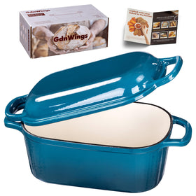 GdnWings teal dutch oven with lid delivers artisan-style crust.