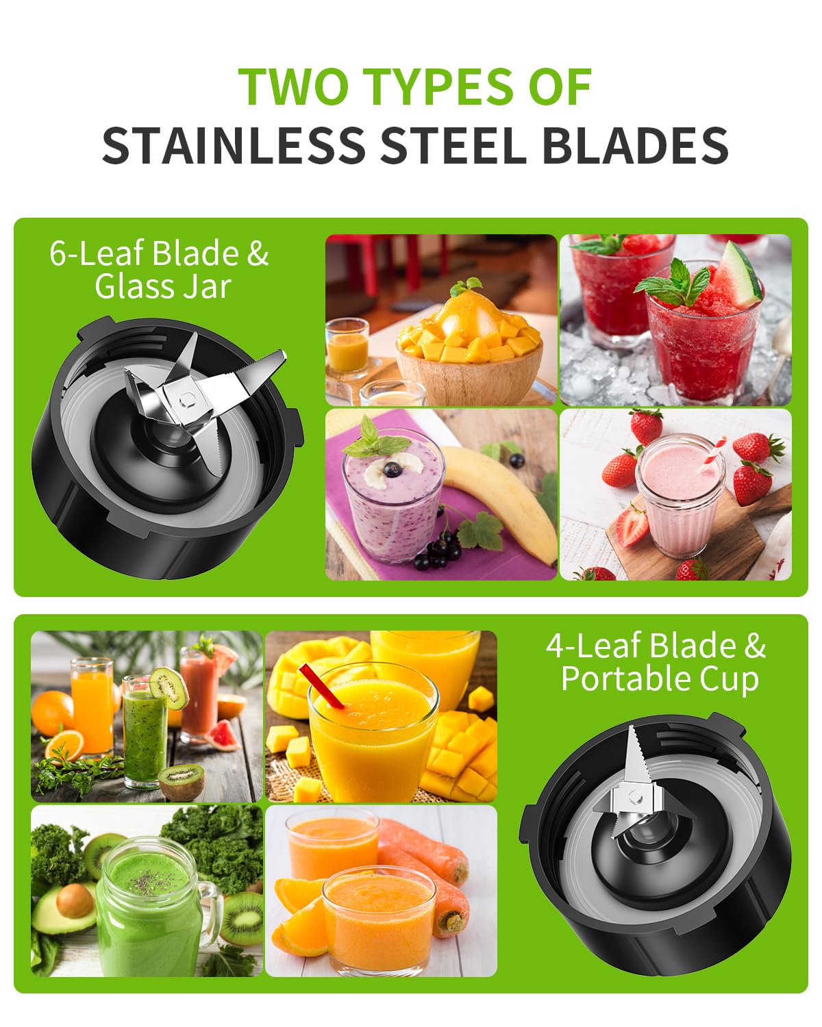 GDOR 1200W blender two speeds and pulse for textured blends