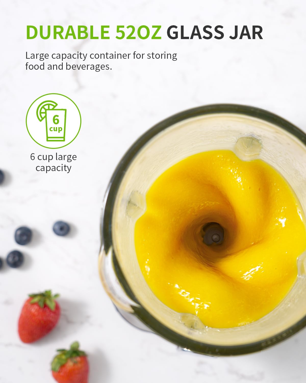 GDOR 1200W blender large capacity jar ready for batches