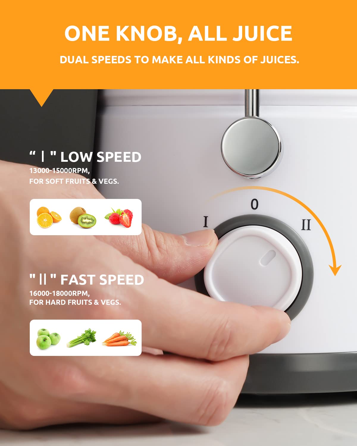 GDOR built-in foam separator reduces foam for smoother juice pours