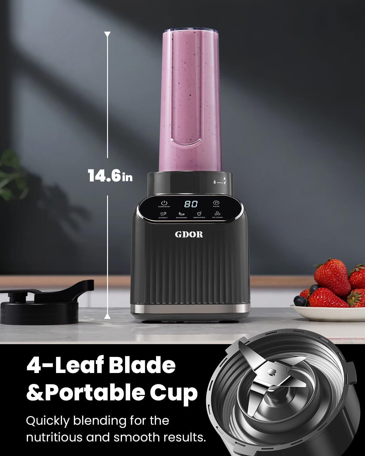 GDOR blade assembly delivers smooth texture from frozen fruit.