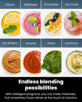 GDOR blender with 6-leaf blades for silky textures and even blends.