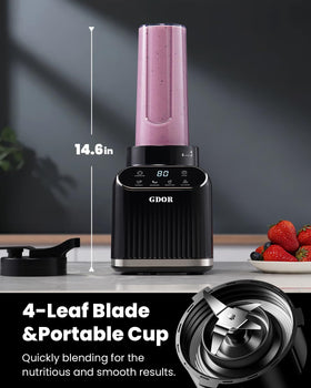 Self-cleaning mode on the GDOR blender saves time between blends.