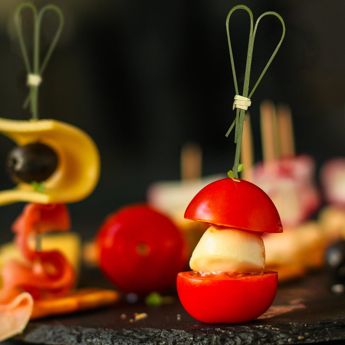 Gdpaddy buffet and party picks help keep appetizers organized while inviting guests to sample.
