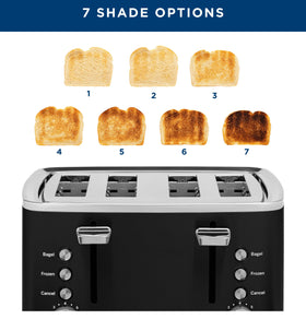 GE 4-slice toaster delivering fast toasting at 1500 watts