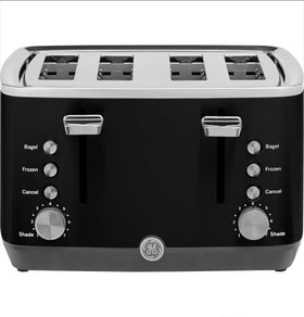 GE 4-slice toaster with extra-wide slots for bagels and thick bread