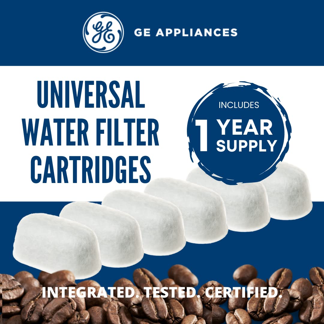 Close-up reservoir insert showing easy-install filtration unit for GE makers