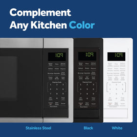 GE countertop microwave handles popcorn and veggies with ease