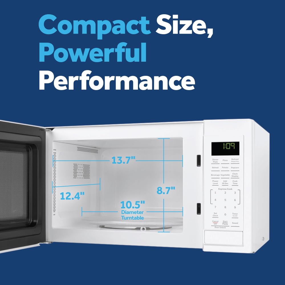 GE countertop microwave controls panel enables quick one touch cooking