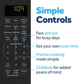GE countertop microwave digital display simplifies operation and timing