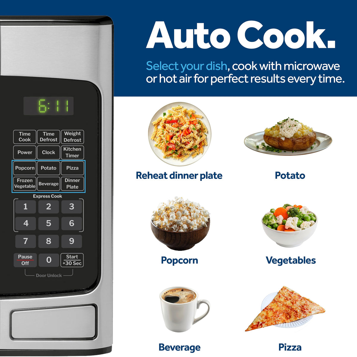 GE countertop microwave cord and dimensions show space-saving suitability.