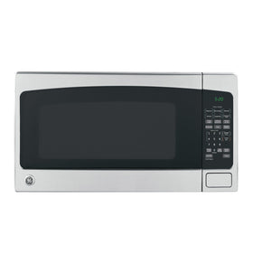 GE countertop microwave front view showing compact design for small spaces