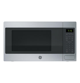 GE Countertop Microwave front view highlighting compact design for dorm rooms