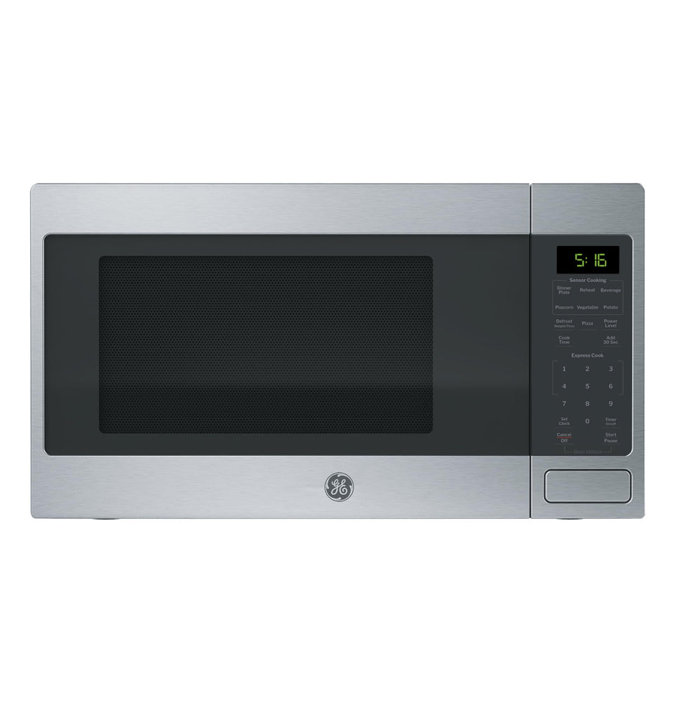 GE Countertop Microwave front view highlighting compact design for dorm rooms