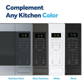 GE black stainless finish adds sleek style to any kitchen.