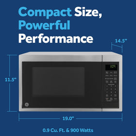 GE Countertop Microwave oven inside turntable delivers even heating for leftovers