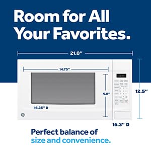 GE countertop microwave sensor cooking demonstrates automatic time and power adjustments