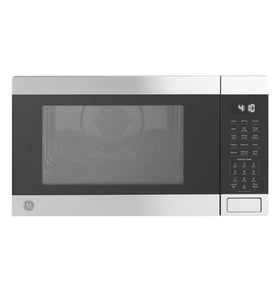 GE GCST10A1WSS front view showing space-saving 4-in-1 microwave for small kitchens