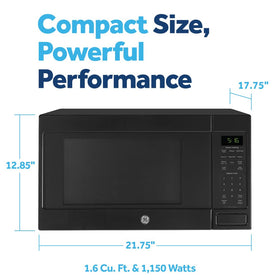 GE GCST16S1WBB control panel with one-touch presets for quick meals