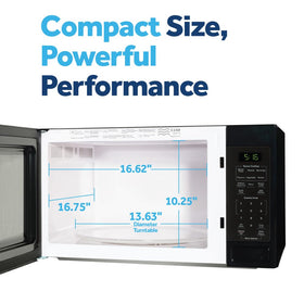 GE GCST16S1WBB glass turntable provides even heating