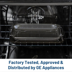 GE PM48X120 crumb catcher tray reduces mess during cooking.