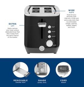 GE toaster in a compact countertop footprint