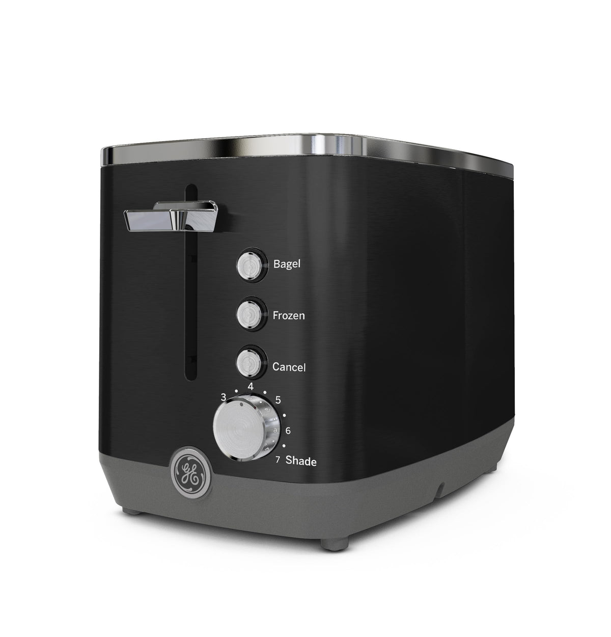 GE toaster in daily use on a tidy kitchen counter
