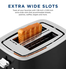 GE toaster demonstrates even toasting across two slices