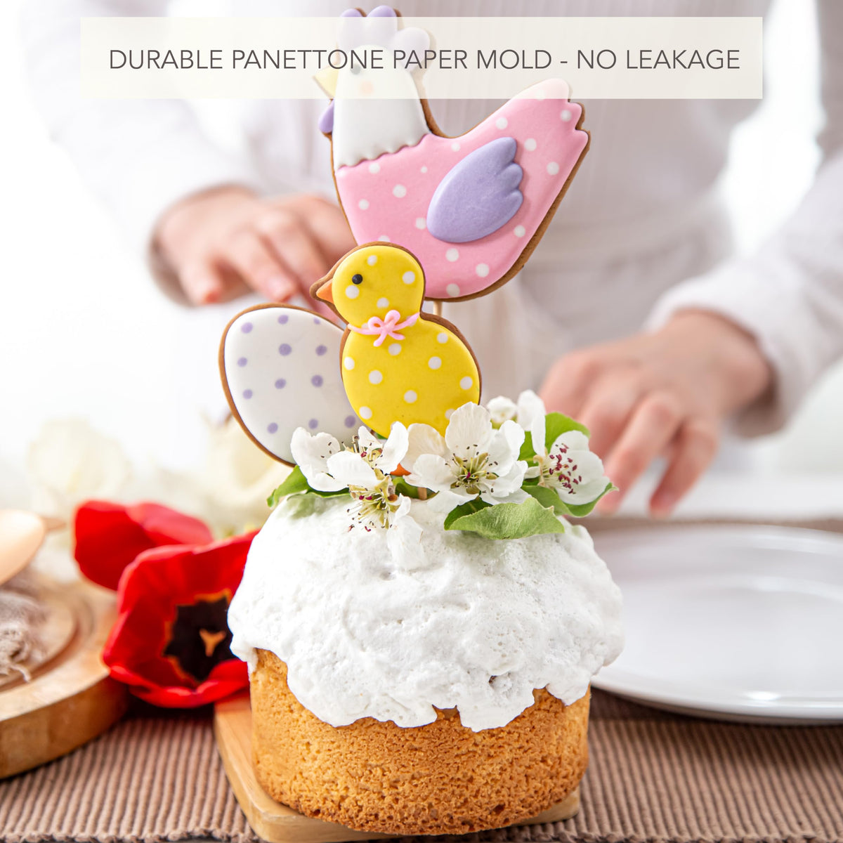 Geborilma panettone mold dimensions 4.75 in height and 5 in diameter