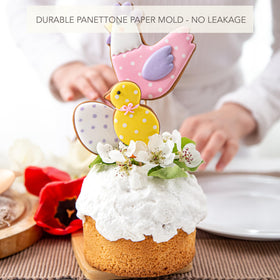 Geborilma panettone mold dimensions 4.75 in height and 5 in diameter