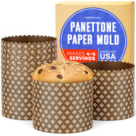 Geborilma panettone paper mold large ready for baking 20 oz batter serves 4-6